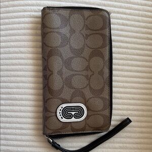 Coach Brown Wristlet Clutch